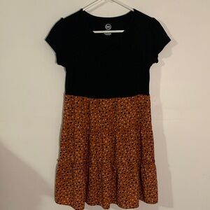 Wonder Nation Black and Brown Polka Dot Dress